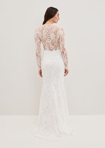 Phase Eight Aneeta Lace Wedding Dress White USA | 9403817-IY